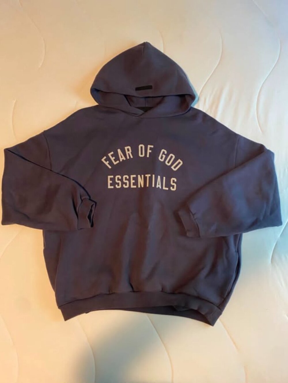 Navy Fear Of God Essentials Hoodie